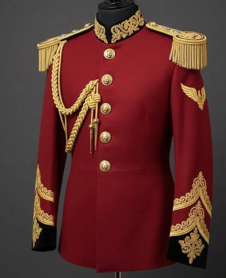 Classic kingship red and gold suit, cotton fabric